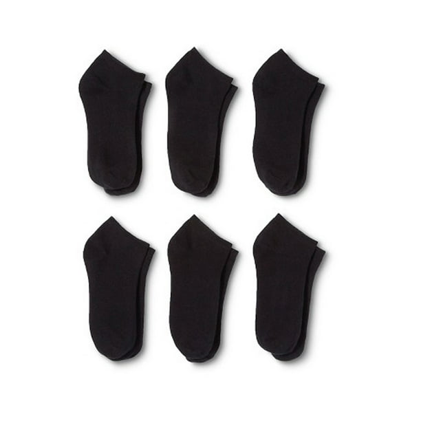 Black or White Polyester and Spandex 12 Pairs Men's Ankle No Show Socks
